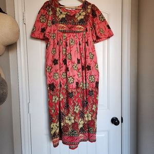 Loungees mumu house dress loungewear cotton floral Small